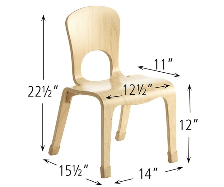 Dimensions of J712 Woodcrest Chair 12
