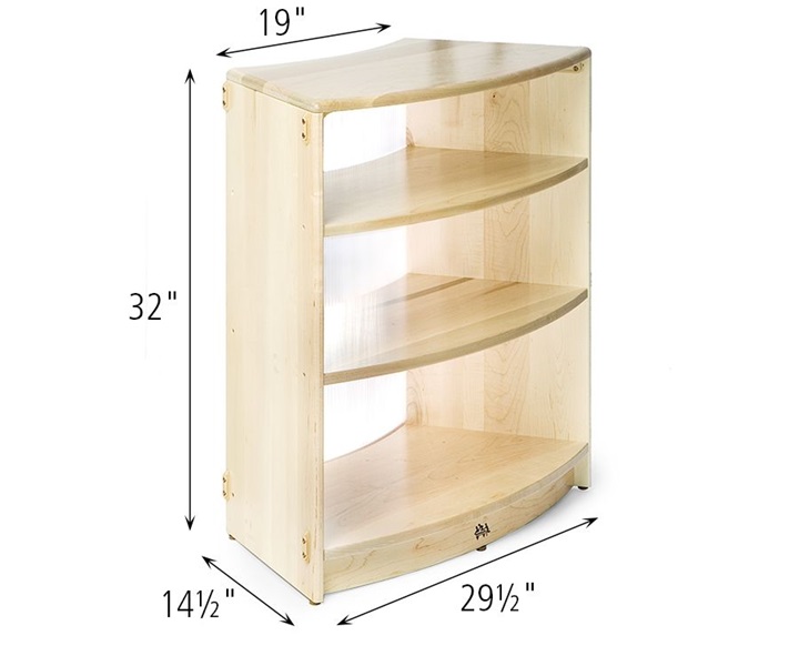 Dimensions of F626 Translucent Back Sweep Shelf 32