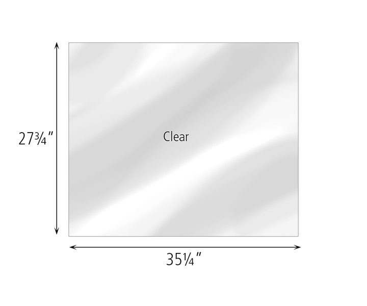 Dimensions of F855 Clear Cover for 3 x 32 Shelf