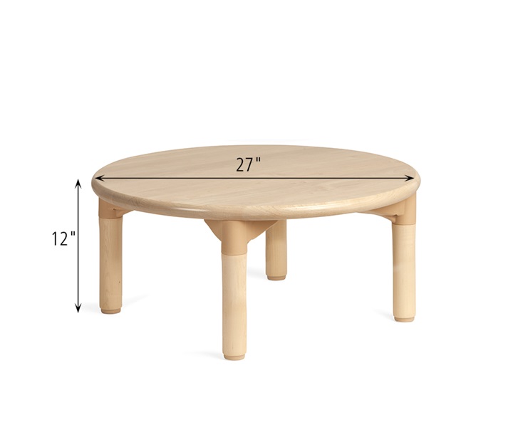 Dimensions of C231 Round Woodcrest Table with A881 Wood Leg for 12 Inch Table 4pack