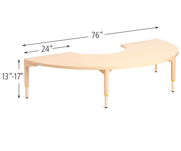 Half Circle Classroom Table