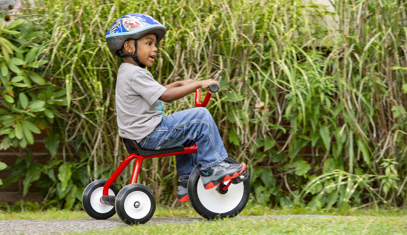 A child on a trike
