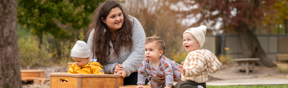 Teacher with toddlers on Outlast Risers