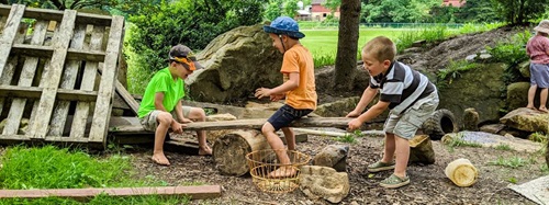 children playing outside