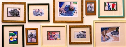 pictures on a wall
