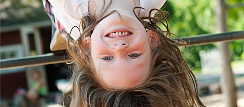 girl on a climbing frame