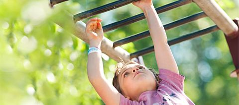 child on a climbing frame