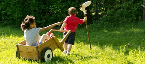 children playing outside