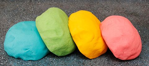 different colors of playdough