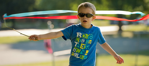 boy playing outside