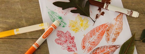 leaf prints on paper