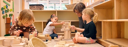 children playing with blocks