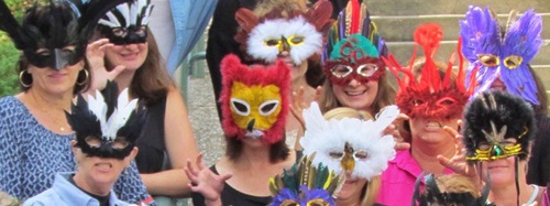 people with masks on
