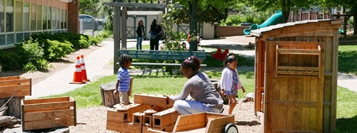 children playing outside