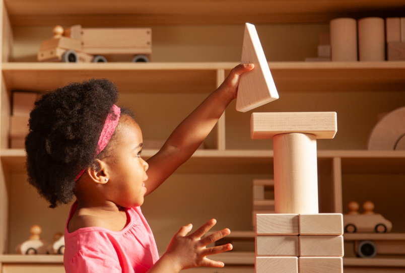 A child playing with blocks