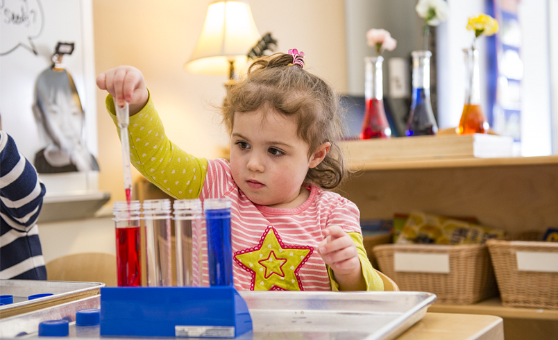 Child doing STEM project