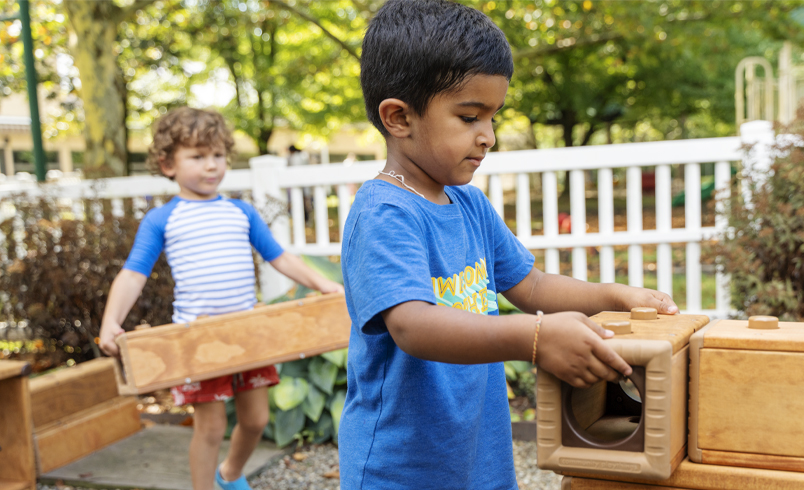 Children playing with Outlast Blocks