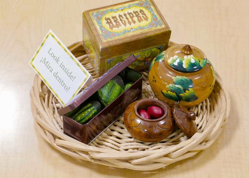 Clay tray with natural materials in it