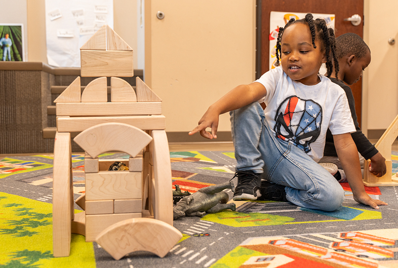 Child with a block structure