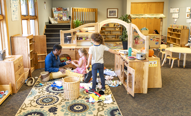 Children in an Infant and Toddler Classroom furnished by Community Playthings