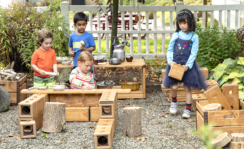 Children Playing with Outlast Blocks