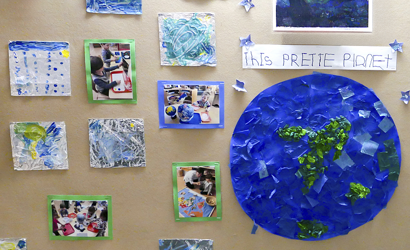 Children's work on the wall