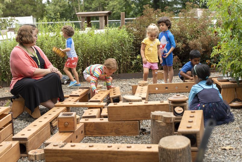 Children playing with Outlast Blocks