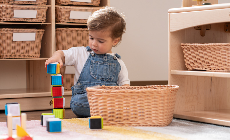Toddler stacking bristle blocks