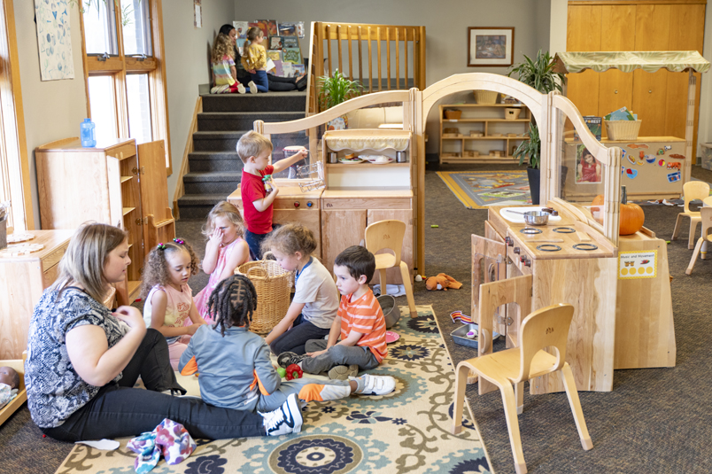 Children playing in a dramatic play environment