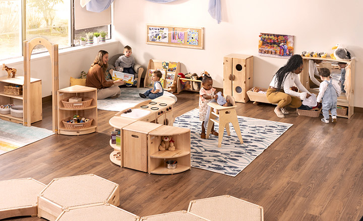 Infant and Toddler classroom with children