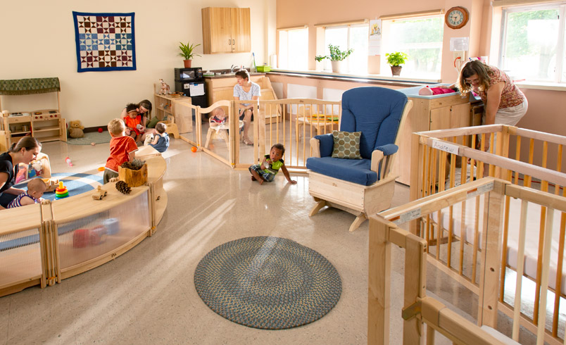 Infant and Toddler classroom with children