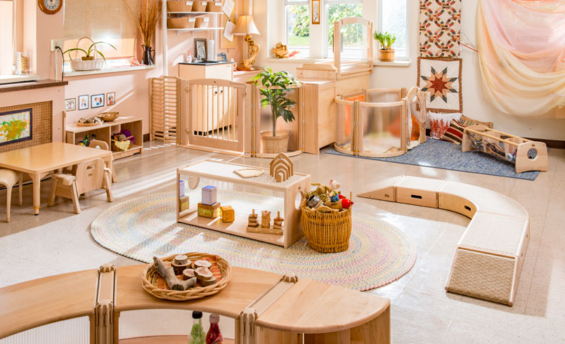 sunny, well designed Infant Toddler classroom environment