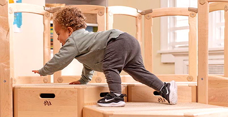 Toddler climbing on Toddler Climber