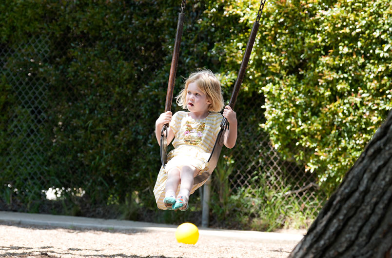 Child on a swing