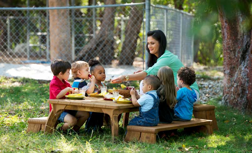 Children having a picnic