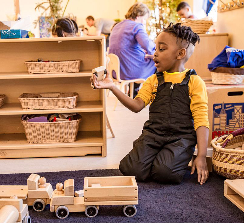 Child playing with blocks