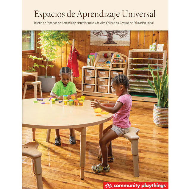 Cover of Espacios de Aprendizaje Universal - child seated on Growright stool