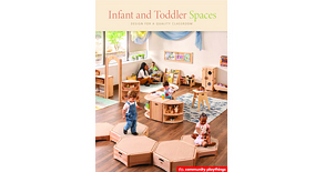 Infant and Toddler Spaces brochure cover showing children playing in a classroom.