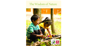 Cover of "The Wisdom of Nature" book, showing two children playing outdoors.