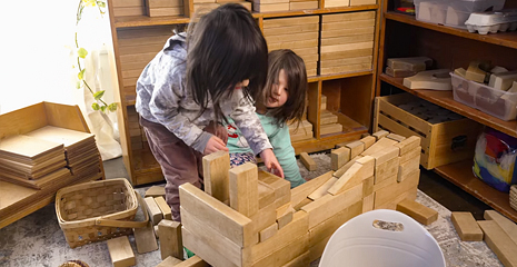 Children playing with blocks