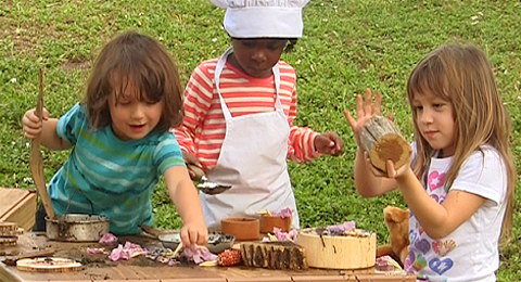 children playing outside