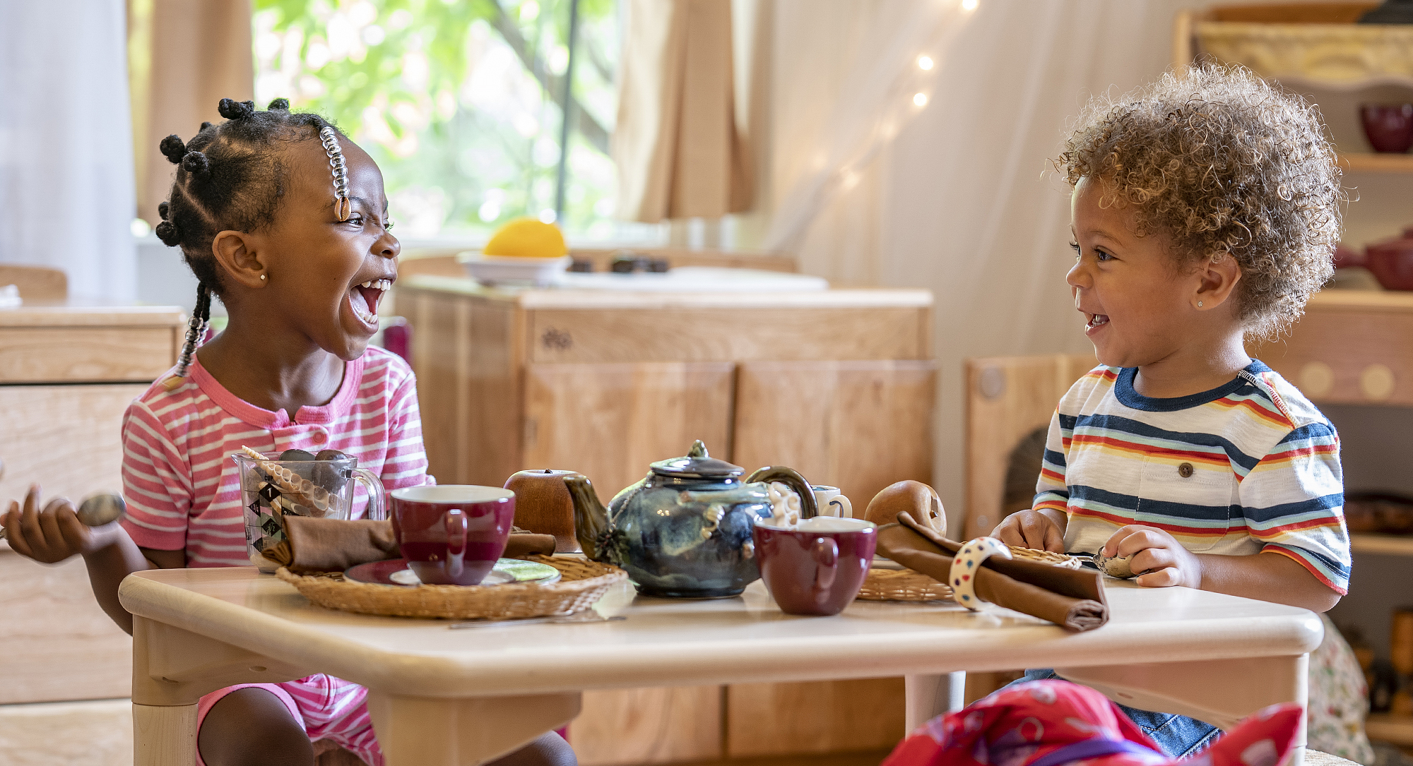 Two children playing.