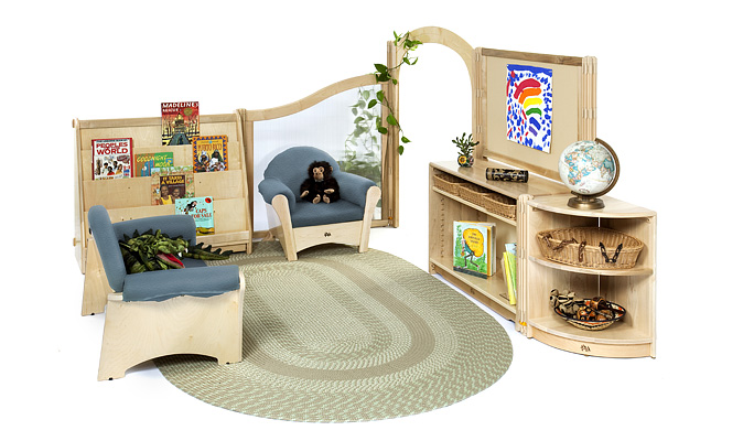 preschool kids playing with loose parts at a table