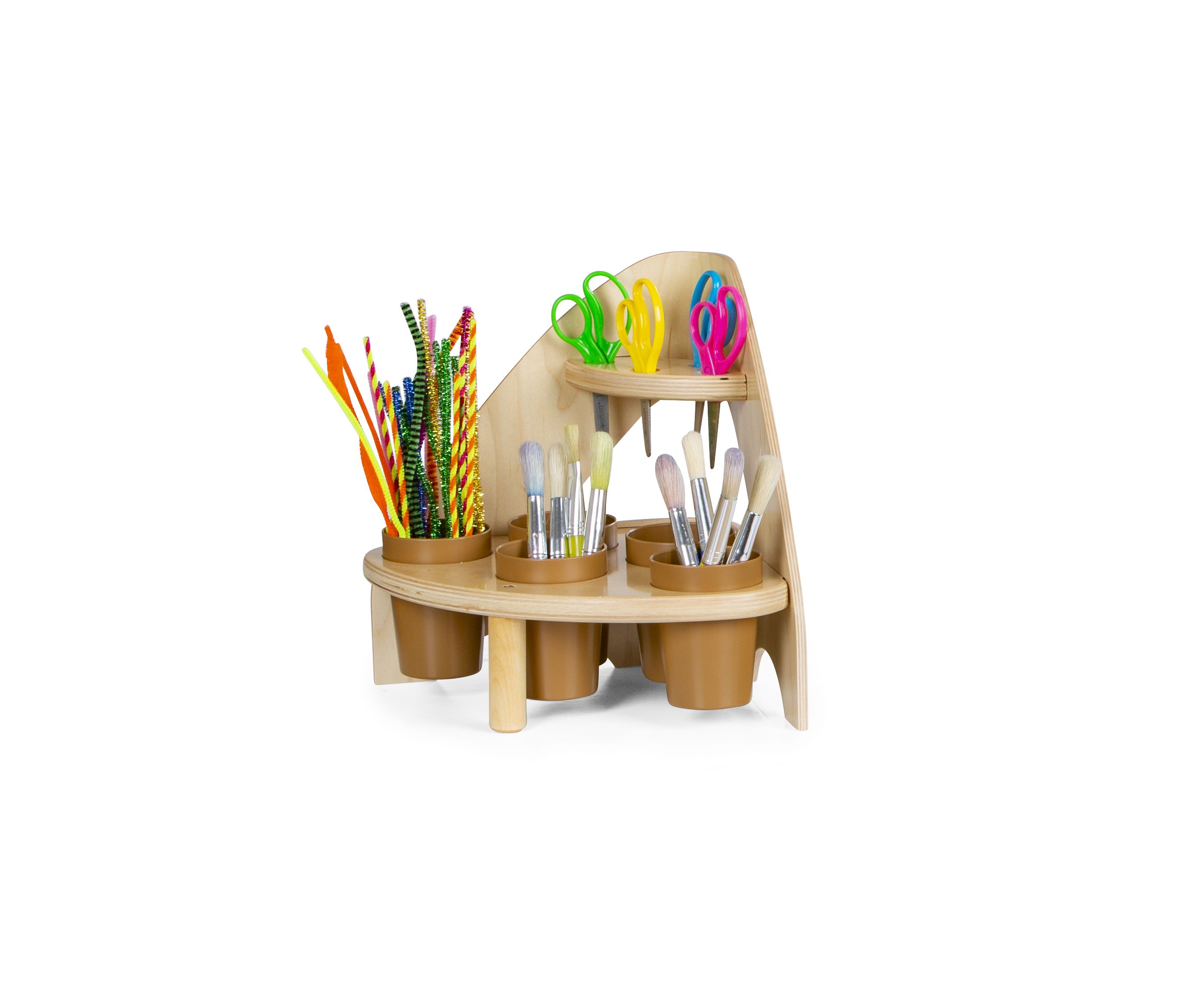 A Tool Corner with scissors, brushed and other craft material