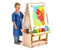 Boy painting at art island