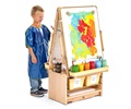 Boy painting at art island
