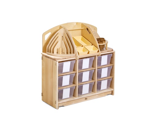 H577 Supply Unit 3 with totes or baskets with F891 Deep Tote, Clear