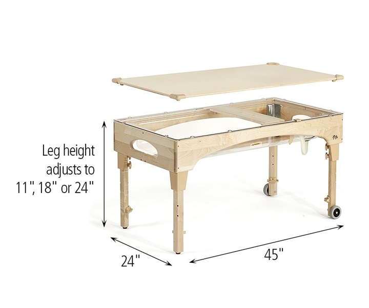 Dimensions of A631 Large Clear Table