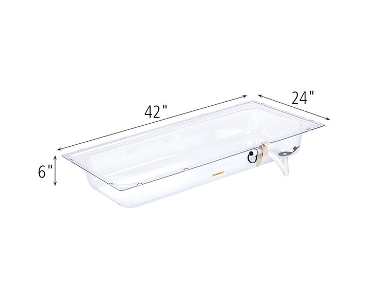 Dimensions of A672 Large Clear Pan