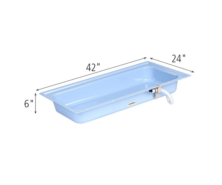 Dimensions of A673 Large Blue Pan